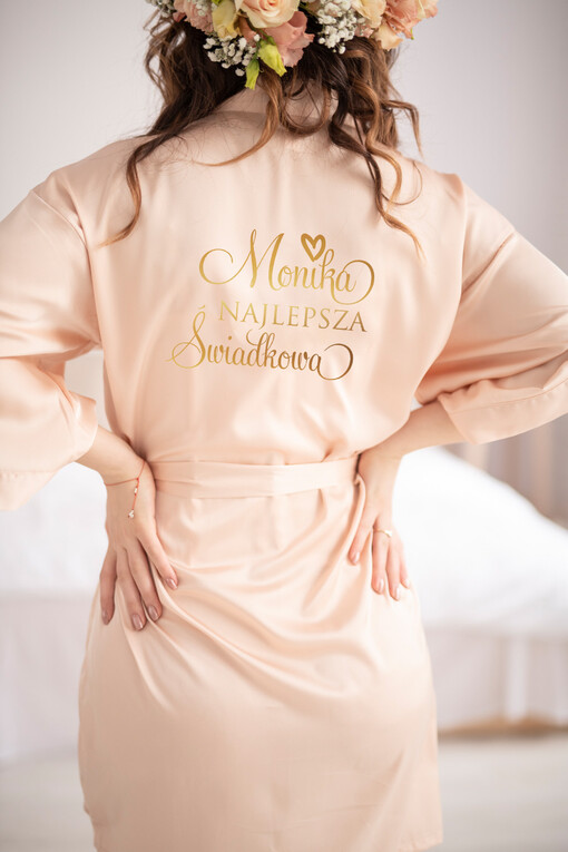 szlafrok dla świadkowej Czy zostaniesz moją świadkową szlafrok. Prezent dla Świadkowej Satynowy Szlafrok  z Napisem Najlepsza Świadkowa Prośba o świadkowanie 
