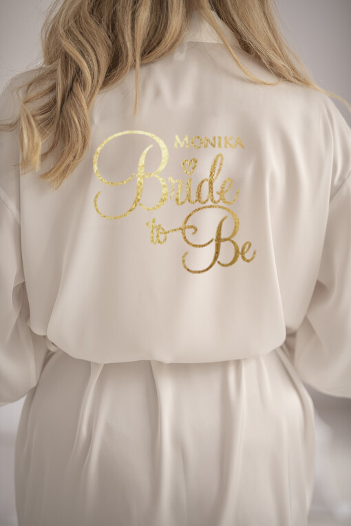  Szlafrok Ślubny dla Panny Młodej Personalizowany prezent dla Panny młodej satynowy szlafrok z imieniem Panny Młodej