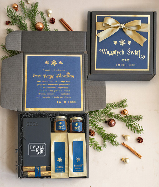  kalendarze  Prezenty świąteczne dla klientów zestaw z kalendarzem, Upominek biznesowy terminarz z Logo firmy , Prezent firmowy dla Klientów box kosz prezentowy