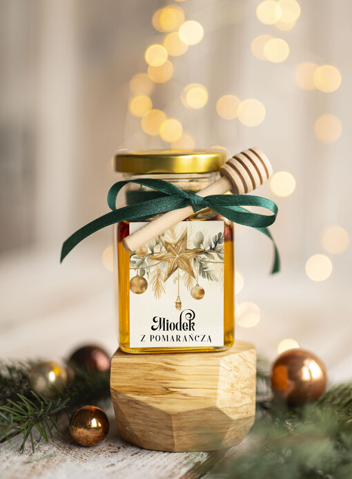  MIODY KONFITURY SOKI Drobne prezenty dla firm miód z maliną i miodownikiem , drobne upominki na święta dla pracowników