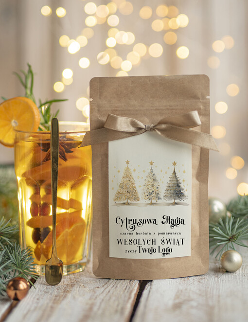  HERBATA KAWA herbata swiateczna prezent, Upominki firmowe na Boże Narodzenie herbata z pomarańczą, Herbata świąteczna drobne prezenty na święta dla pracowników, bożonarodzeniowy prezent herbata świateczna