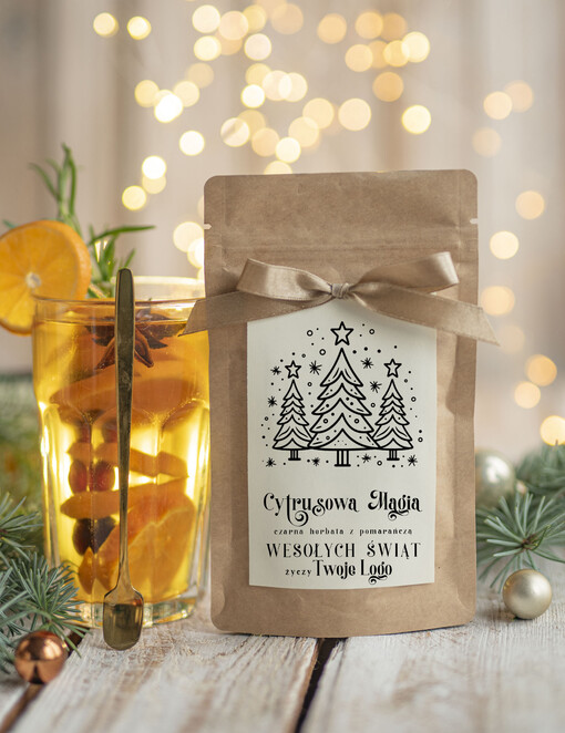  HERBATA KAWA herbata swiateczna prezent, Upominki firmowe na Boże Narodzenie herbata z pomarańczą, Herbata świąteczna drobne prezenty na święta dla pracowników, bożonarodzeniowy prezent herbata świateczna