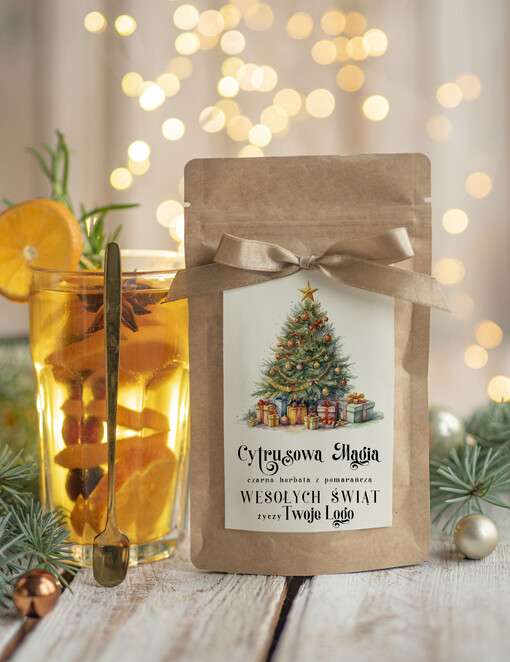  HERBATA KAWA herbata swiateczna prezent, Upominki firmowe na Boże Narodzenie herbata z pomarańczą, Herbata świąteczna drobne prezenty na święta dla pracowników, bożonarodzeniowy prezent herbata świateczna