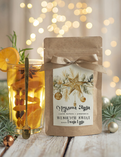  HERBATA KAWA herbata swiateczna prezent, Upominki firmowe na Boże Narodzenie herbata z pomarańczą, Herbata świąteczna drobne prezenty na święta dla pracowników, bożonarodzeniowy prezent herbata świateczna