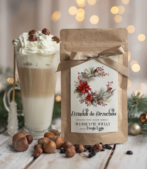  HERBATA KAWA Drobne prezenty dla firm na boże narodzenie kawa orzechowa, drobne upominki na święta dla pracowników, świąteczna kawa orzech laskowy dla pracowników i kontrahentów