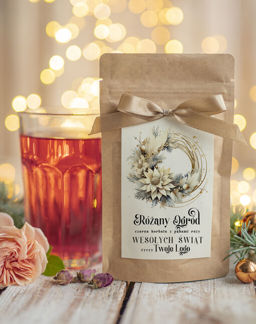  HERBATA KAWA herbata swiateczna prezent, Upominki firmowe na Boże Narodzenie herbata świąteczna pakami róży, Herbata świąteczna drobne prezenty na święta dla pracowników, bożonarodzeniowy prezent herbata świateczna