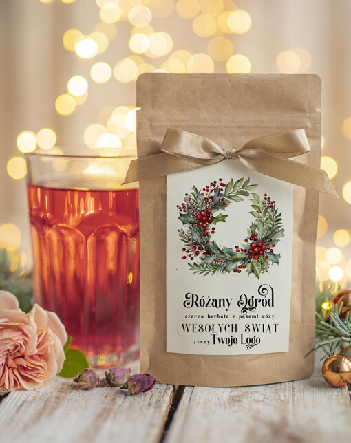  HERBATA KAWA herbata swiateczna prezent, Upominki firmowe na Boże Narodzenie herbata świąteczna pakami róży, Herbata świąteczna drobne prezenty na święta dla pracowników, bożonarodzeniowy prezent herbata świateczna