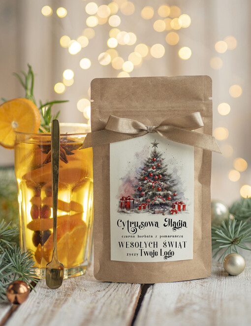  HERBATA KAWA herbata swiateczna prezent, Upominki firmowe na Boże Narodzenie herbata z pomarańczą, Herbata świąteczna drobne prezenty na święta dla pracowników, bożonarodzeniowy prezent herbata świateczna