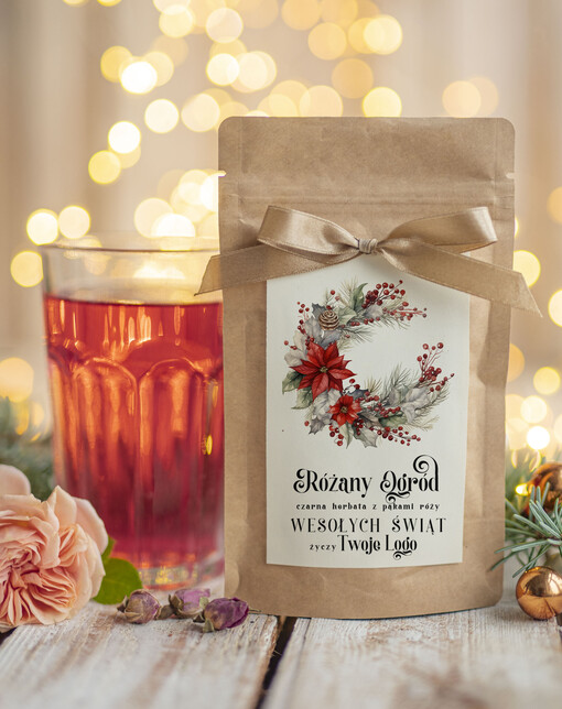  HERBATA KAWA herbata swiateczna prezent, Upominki firmowe na Boże Narodzenie herbata świąteczna pakami róży, Herbata świąteczna drobne prezenty na święta dla pracowników, bożonarodzeniowy prezent herbata świateczna