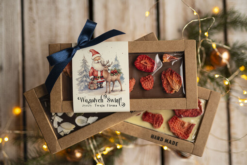  CZEKOLADA/ pralinki/ bomboniery Drobne prezenty dla firm ręcznie robiona czekolada, Czekolada świąteczna bez cukru z logo, drobne upominki na święta dla pracowników, świąteczne gadżety  kontrahentów,