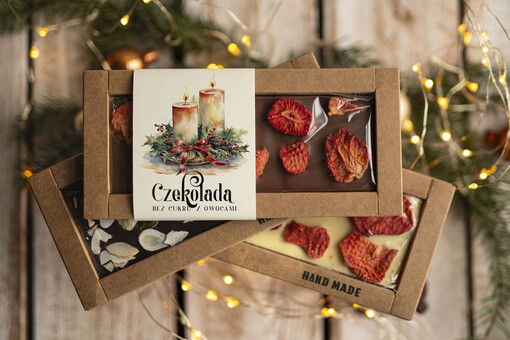 CZEKOLADA/ pralinki/ bomboniery Drobne prezenty dla firm ręcznie robiona czekolada, Czekolada świąteczna bez cukru z logo, drobne upominki na święta dla pracowników, świąteczne gadżety  kontrahentów,