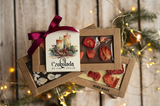  CZEKOLADA/ pralinki/ bomboniery Drobne prezenty dla firm ręcznie robiona czekolada, Czekolada świąteczna bez cukru z logo, drobne upominki na święta dla pracowników, świąteczne gadżety  kontrahentów,