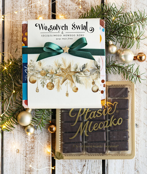  CZEKOLADA/ pralinki/ bomboniery czekoladki ptasie mleczko bombonierka na prezent świąteczny z logo, Drobne prezenty dla firm świąteczne czekoladki z życzeniami, Bombonierka świąteczna z życzeniami, drobne upominki na święta dla pracowników, świąteczne gadżety kontrahentów