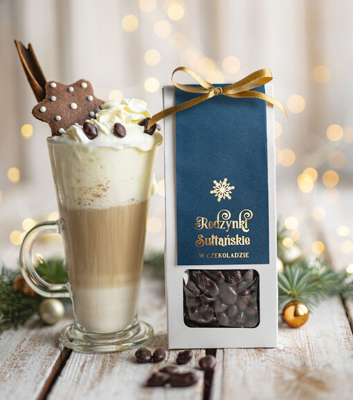  CHRUPKIE DODATKI Rodzynki w czekoladzie drobne prezenty biznesowe dla firm, drobne słodycze upominki dla pracowników, prezent dla pracowników i kontrahentów, drobne prezenty firmowe