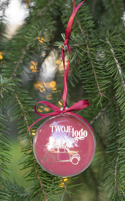  Bombki ZAWIESZKI na choinkę Prezent Biznesowy Na Święta Bombka z samochodem z Logo Choinka z logo dla firm idealny upominek dla firm transportowych