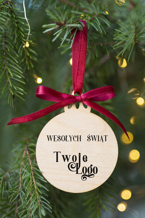  Bombki ZAWIESZKI na choinkę Prezent Biznesowy Na Święta Bombka bombka z Logo Zawieszka Choinka z logo dla firm idealny upominek B2B