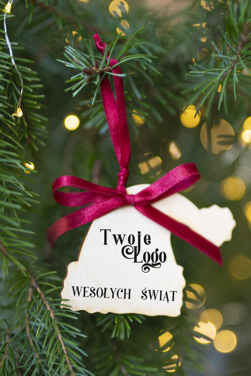  Bombki ZAWIESZKI na choinkę Prezent Biznesowy Na Święta Bombka czapka mikołaja z Logo Zawieszka Choinka z logo dla firm idealny upominek B2B