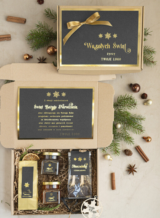  mini zestawy  upominki świąteczne dla klientów z logo firmy Mini boxy prezentowe biznesowe Upominki 
