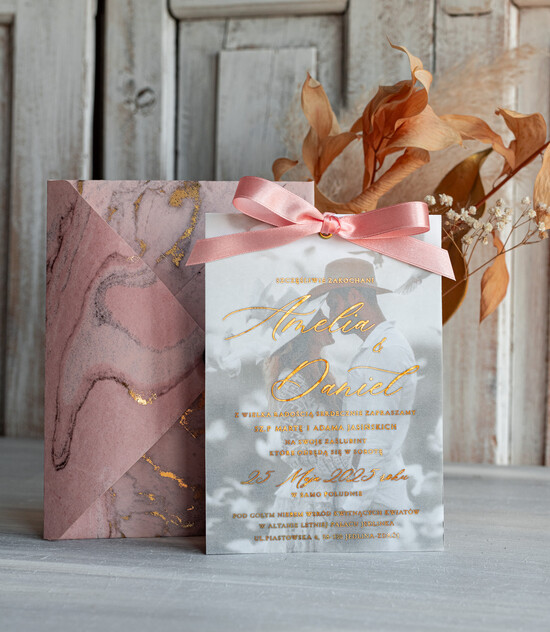 Zaproszenia ślubne Ze zdjęciem  wyjątkowe zaproszenia ślubne, zaproszenie na ślub ze zdjęciami narzeczonych, zaproszenie ślubne ze z 01/ZdjZłWskop/z25