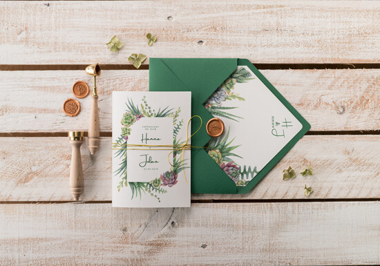 Zaproszenia ślubne Natura nietypowe zaproszenia weselne idealne na letnie śluby 08/VbotF/z