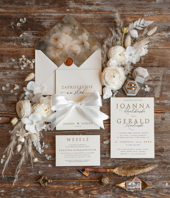 Zaproszenia ślubne Natura Proste Boho Zaproszenia Ślubne Romantyczne  Minimalistyczne Zaproszenia na Ślub Delikatne Zaproszeni 01/rozob/z