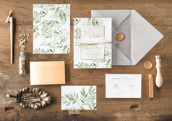 Zaproszenia ślubne Złote Glamour zielono złote zaproszenia ślubne glamour wesele z klasa przeźroczysta koperta    05/GNO/z