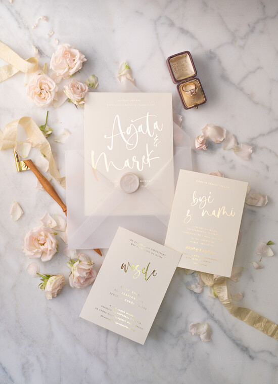 Zaproszenia ślubne Złote Glamour minimalistyczne złote lub srebrne zaproszenia ślubne  idealne na wesele w stylu glamour  2/gold/z