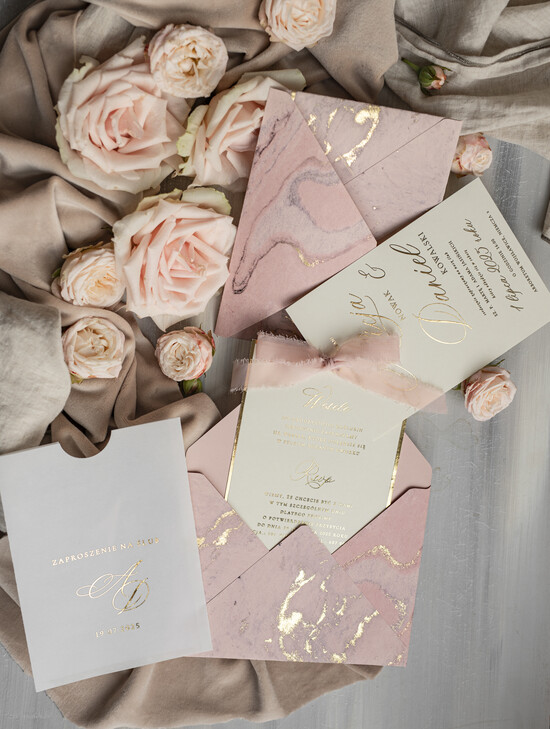 Zaproszenia ślubne Złote Glamour złote marmurowe zaproszenia na ślub, zaproszenia ślubne złote glamour marmurowe zaproszenie na ślub, 01/kieszKalMar/z25