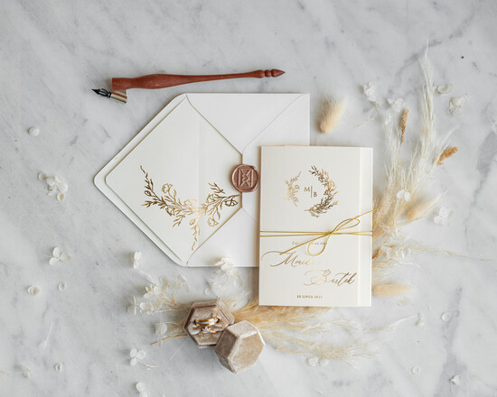 Zaproszenia ślubne Złote Glamour nowoczesne złote zaproszenia ślubne, idealne na klasyczne wesele 16/goldskl3szn/z