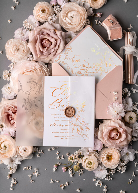 Zaproszenia ślubne Złote Glamour złote zaproszenia ślubne z lakiem ręcznie robione zaproszenia na slub glamour kalkowe zaproszenia na 12/glamF/z