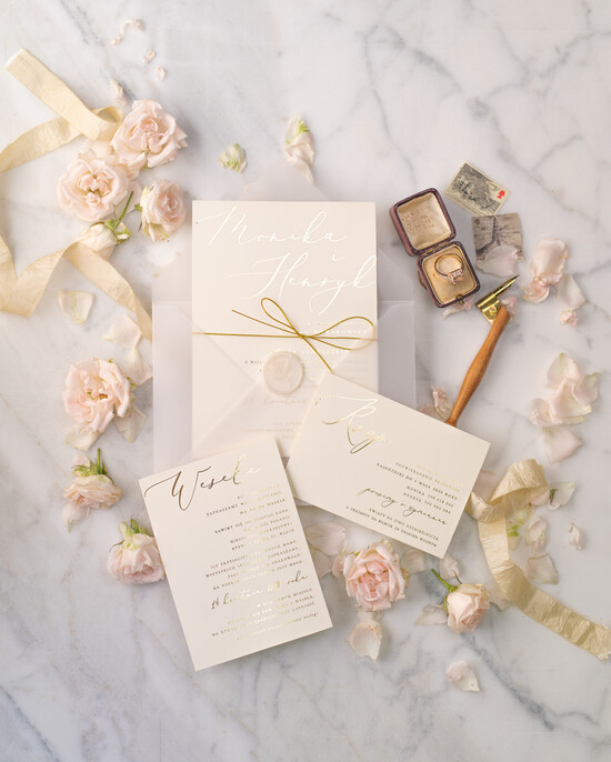 Zaproszenia ślubne Złote Glamour Ekskluzywne  Minimalistyczne zaproszenia ślubne, Proste zaproszenie ślubne Nowoczesne zaproszenie na 3/gold/z