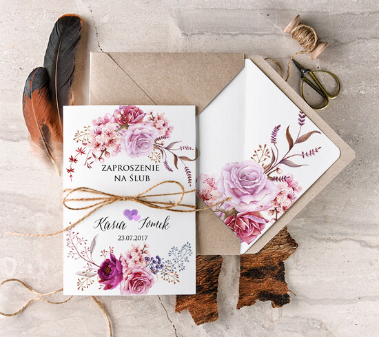 Zaproszenia ślubne Boho   boho zaproszenia ślubne idelane na romantyczne i eteryczne wesele  10/BHsz1/z