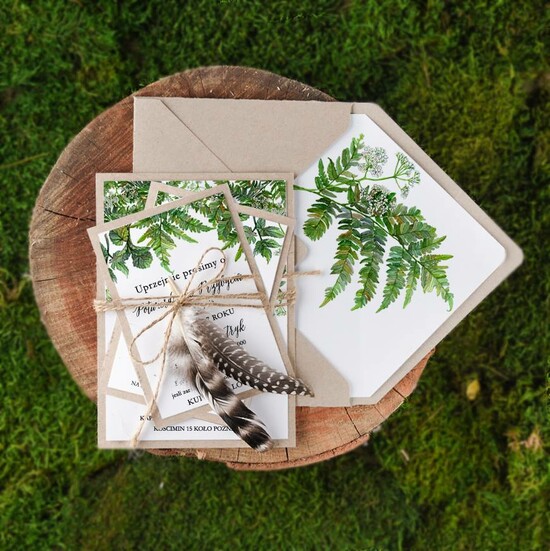 Zaproszenia ślubne Boho  orginalne zaproszenia ślubne, weselne boho 13/BHszK1/z