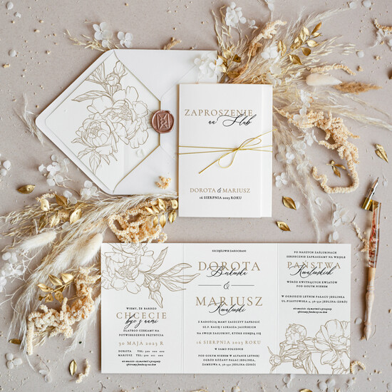Zaproszenia ślubne Boho  kartki ślubne ręcznie robione, składane zaproszenia na ślub nowoczesne zaproszenia ślubne  01/skl3szn/z