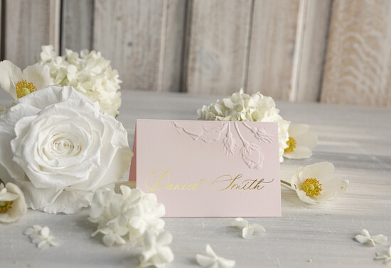 Winietki glamour tłoczone winietki ślubne, ślubne wizytówki na stoły weselne delikatne winietki na stół weselny, tłoc 01/TłoczWs/w25