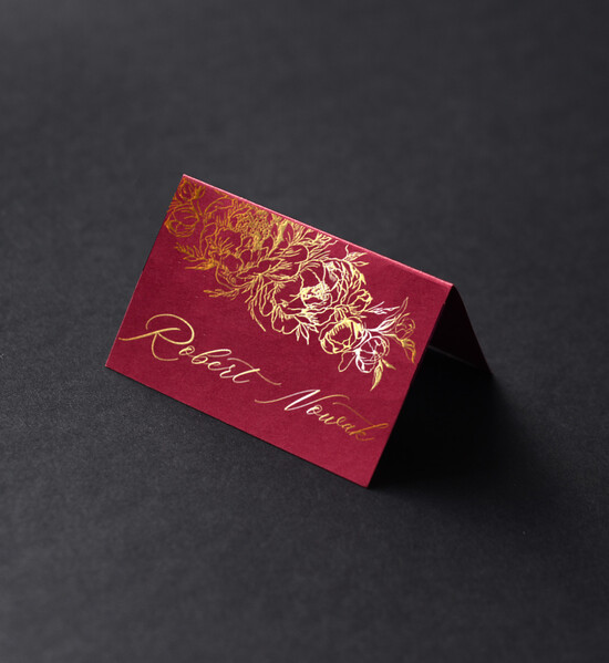 Winietki glamour ręcznie robione winietki ślubne wizytówki dla gości weselnych, rose gold lub złote 01/akrylwel/w