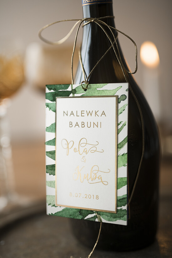 Zawieszki na butelki glamour zawieszka na alkohol weselny, glamour z waszą treścią 06/GNO/zw