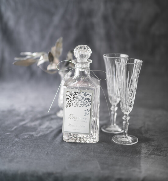 Zawieszki na butelki glamour ślubne zawieszki na alkohol, glamour z waszą treścią 06/Glz6/zw