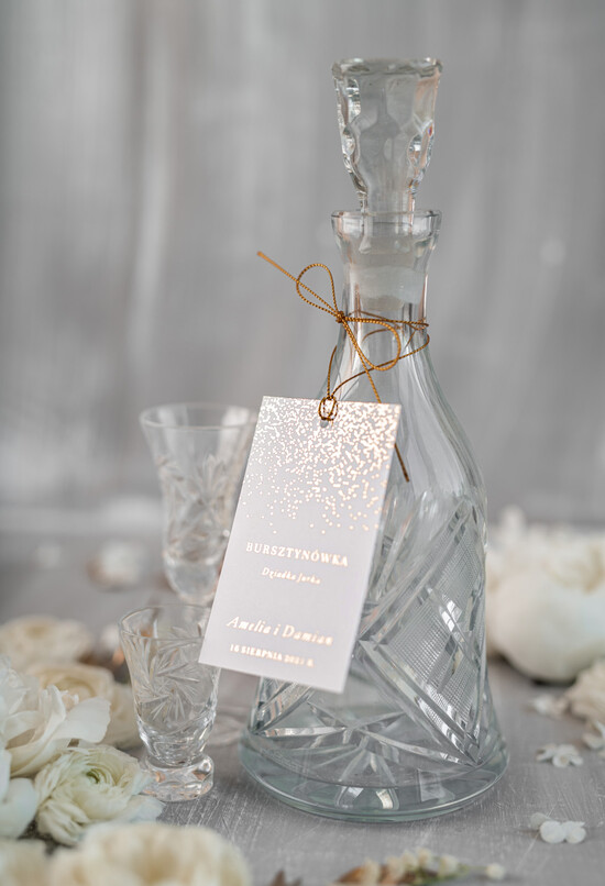 Zawieszki na butelki glamour zawieszki ślubne na butelki, glamour z waszą treścią 12/Glz3/zw