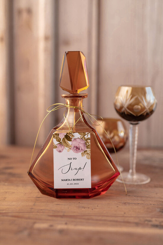 Zawieszki na butelki glamour zawieszki ślubne na butelki, złote śmieszne teksty 1/geokap/zw