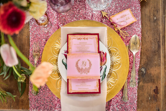 Menu glamour menu weselne plan podawania posiłków na weselu, złote lub srebrne napisy wasza treść 03/GlgA/m