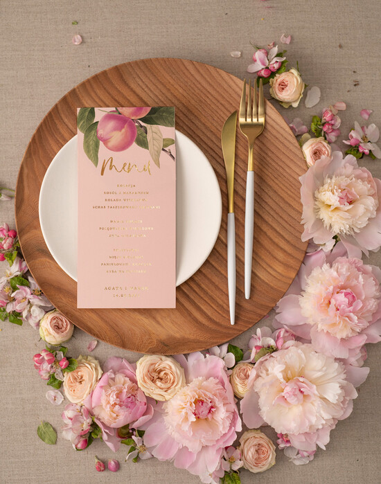 Menu glamour ślubne menu z planem podawania dań wesenych, glamour złote litery wasza treść 3/glamk/m