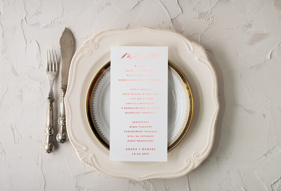 Menu glamour menu weselne plan podawania posiłków na weselu, złote i eleganckie na klasyczne wesele, karta dań we 02/foldg/m