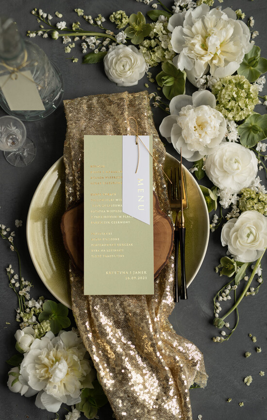 Menu glamour weselne menu karta potraw weselnych, złote i eleganckie na klasyczne wesele 2/goldz/m