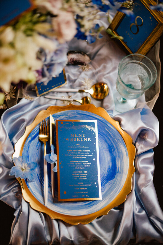 Menu glamour karta dań weselnych menu weselne plan podawania posiłków, glamour złote litery wasza treść 01/galaxy/m