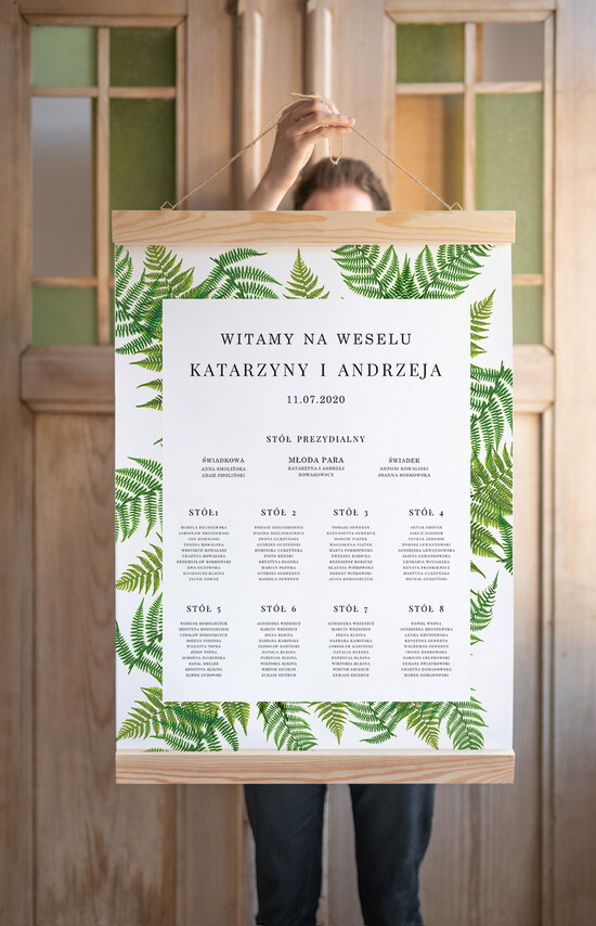 Plany stołów plan stołu plakat  plan stołów na wesele tablica z rozmieszczeniem gości 09/Vbot/PLD