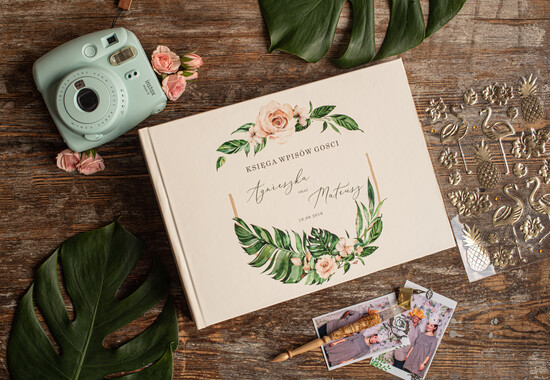 Księgi wpisów gości Rustykalne/retro ksiega gosci na zdjecia z polaroida i wpisy gosci weselnych, w stylu rustykalnym 55/CBw/kwg