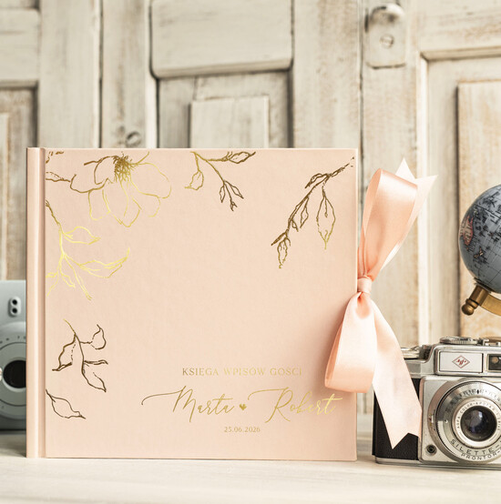Księgi wpisów gości Rustykalne/retro Księga wpisów gości na zdjęcia z instaxa, ksiega pamiątkowa na wpisy gości weselnych i zdjęcia z fot 01/CBlam/kwg