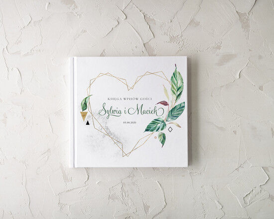Księgi wpisów gości Rustykalne/retro Geometryczne serce pamiątkowa księga na wpisy gości weselnych wy decydujecie o kazdym szczegole  tro 6/CB/kwg