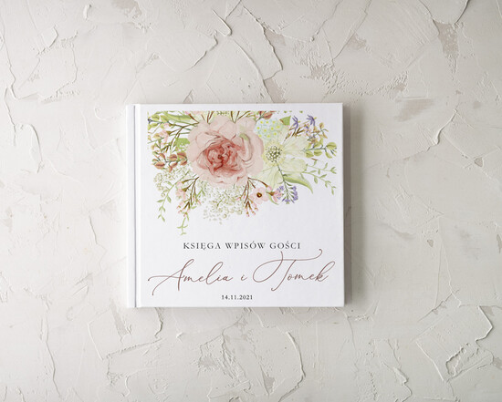 Księgi wpisów gości Rustykalne/retro ksiega pamiątkowa na wpisy gości weselnych, w stylu rustykalnym 32/CBw/kwg